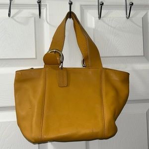 Yellow Leather COACH mini tote